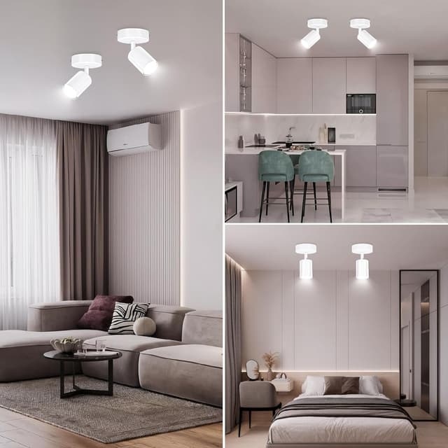 Detalle 2 de Ketom 2er-Deckenspot mit GU10, schwenkbar (weiß) – ohne Leuchtmittel