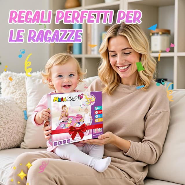 Thumbnail 6 de Dromlag Giochi Bambina 1 Anno – tappeto musicale 3 in 1 con 6 strumenti, registrazione e unicorno