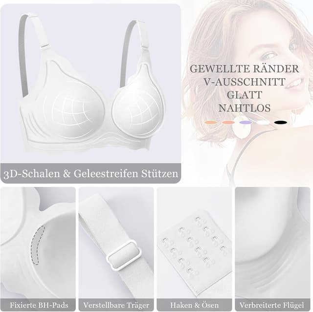Detalle de Ganado nahtloser BH Damen ohne Bügel mit tiefem V-Ausschnitt – Soft BHS Bralette