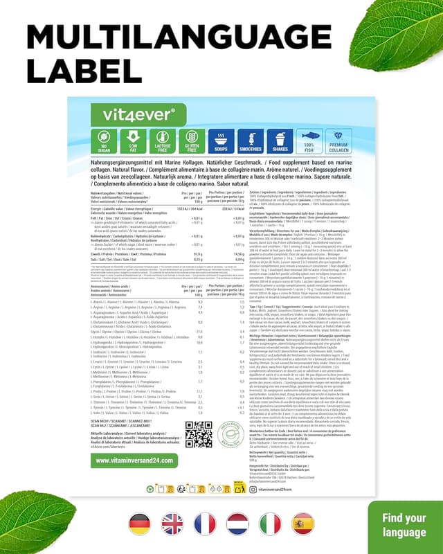 Thumbnail 6 de Marine Kollagen Pulver 500 g