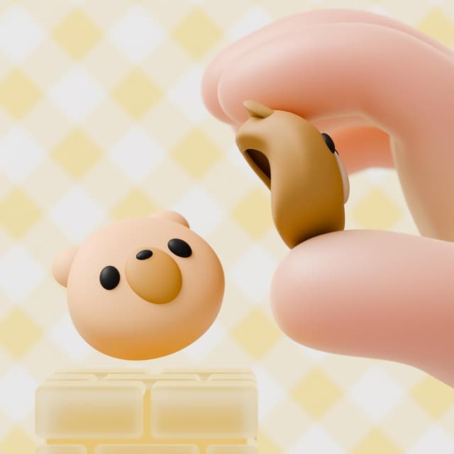 Detalle 2 de PlayVital 4pc Thumb Grips for Nintendo Switch 2 Joycon 2 in kawaii silicone – Cozy Bear set