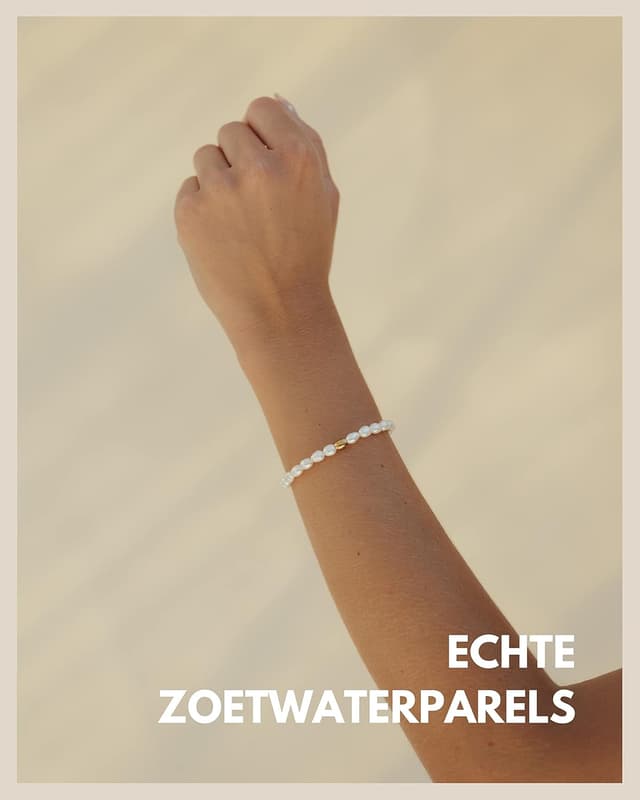 Detalle de Bracciale di perle da donna con vere perle d’acqua dolce, skin friendly e impermeabile