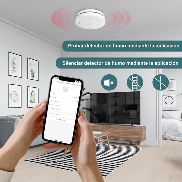 Detalle 2 de Safeliveo Detector de Humo WiFi 10 años