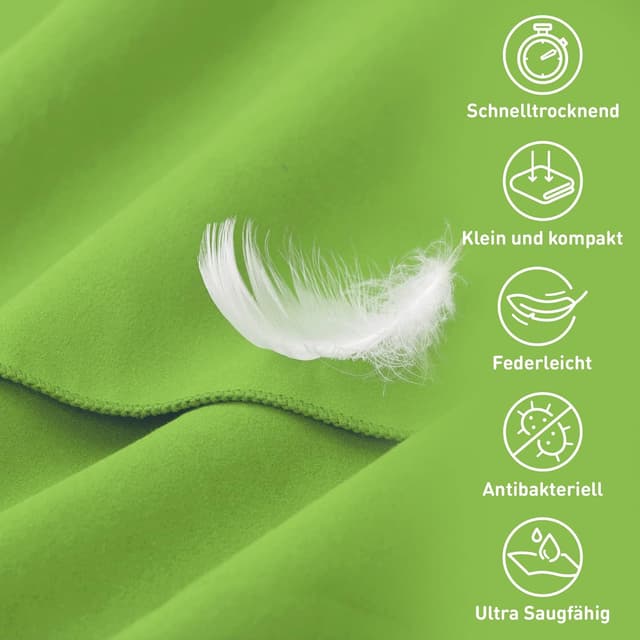 Detalle de Fit-Flip Fitness-Handtuch aus Mikrofaser mit Magnet-Clip und Reißverschluss-Tasche