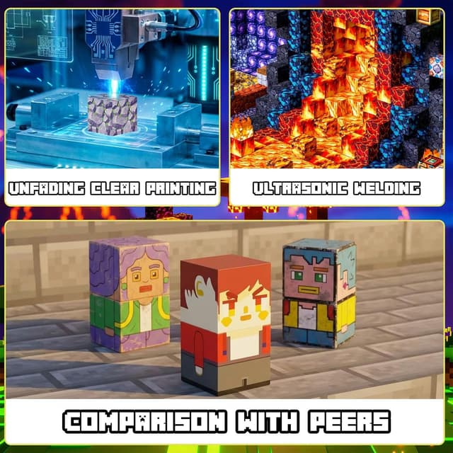 Detalle de Laoren Magnetic Building Blocks STEM Magnet Cubes (Lava Portal) – 300-Piece Set for Kids Ages 4–12