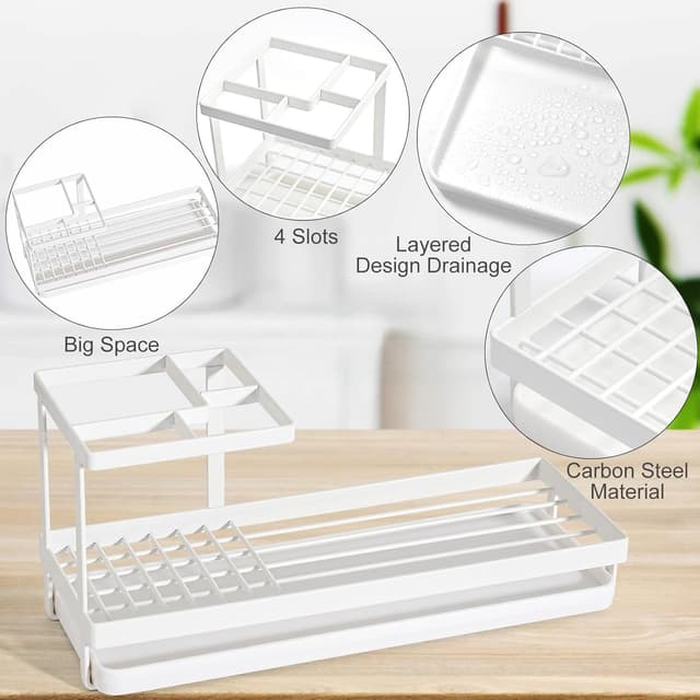 Thumbnail 2 de IWTTWY 4-slot toothbrush caddy with tray 🪥