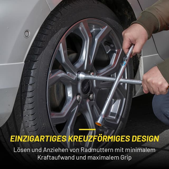 Detalle 2 de DUNLOP Wagenkreuz Kreuzschlüssel für PKW – Kreuzschlüsse passend für 17–19–21–23 mm