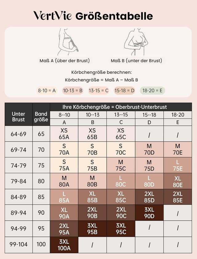 Detalle de Vertvie Nahtloser Damen-BH ohne Bügel mit Soft-Polstern und V-Ausschnitt (seamless)