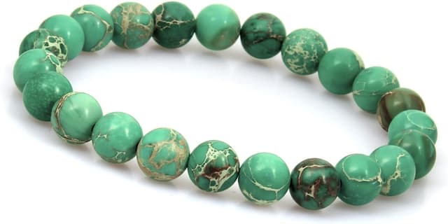 Detalle de GD GOOD.designs Chakra-Perlenarmband mit 8-mm-Natursteinen (Meeressediment & Jaspis)