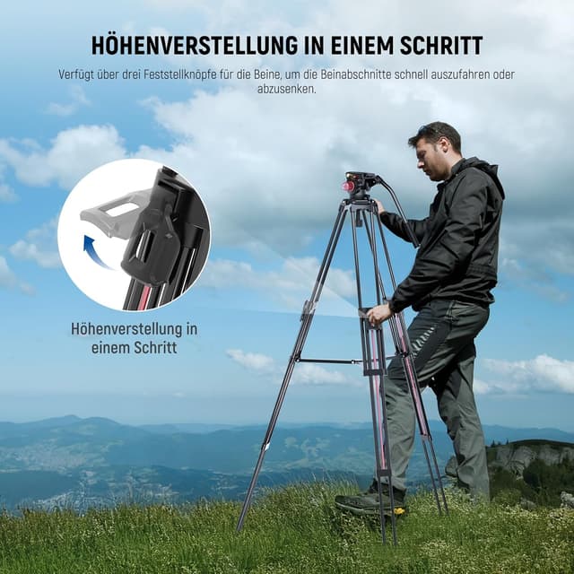 Thumbnail 2 de NEEWER LL38 2 m Videostativ mit Fluidkopf