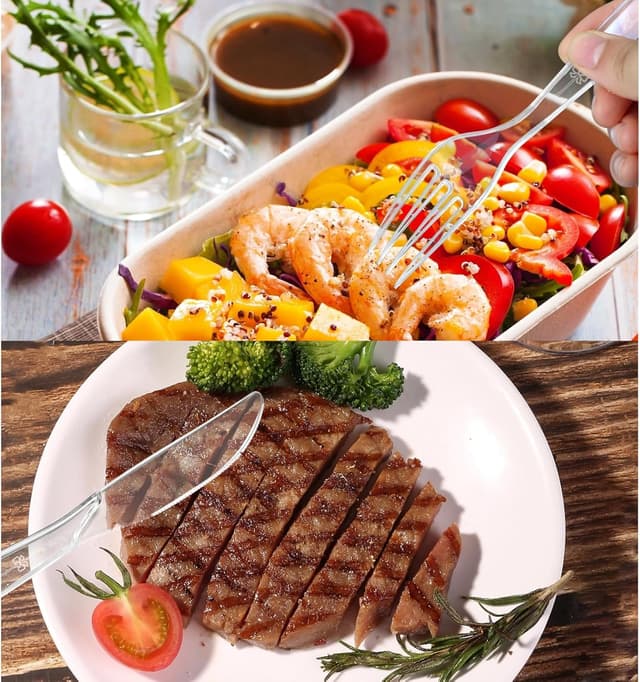 Thumbnail 6 de 350-Count Clear Extra Heavy-Duty Plastic Forks (BPA-Free), Disposable Party & Everyday Forks