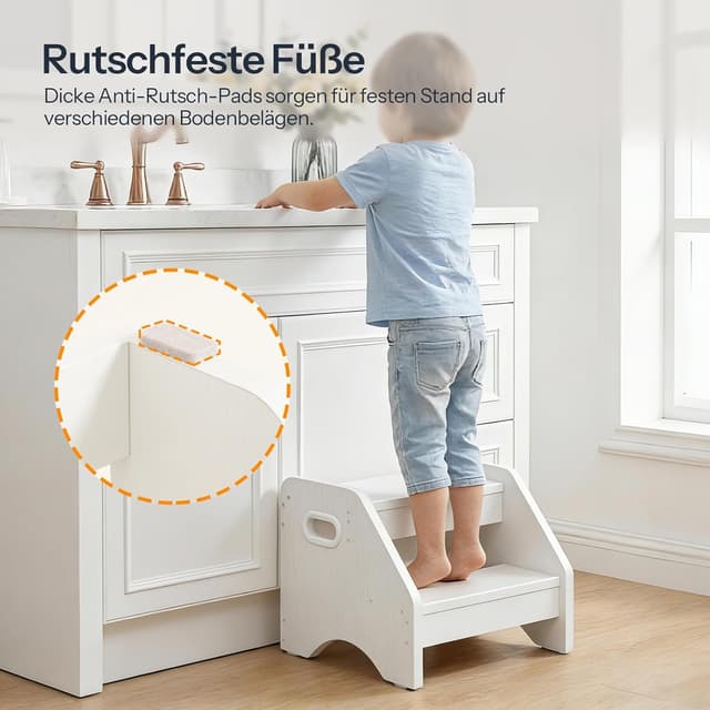 Thumbnail 6 de HOOBRO Tritthocker Kinder EWT28JD01 – 2-stufiger Kinderhocker mit Griff und Anti-Rutsch-Pads