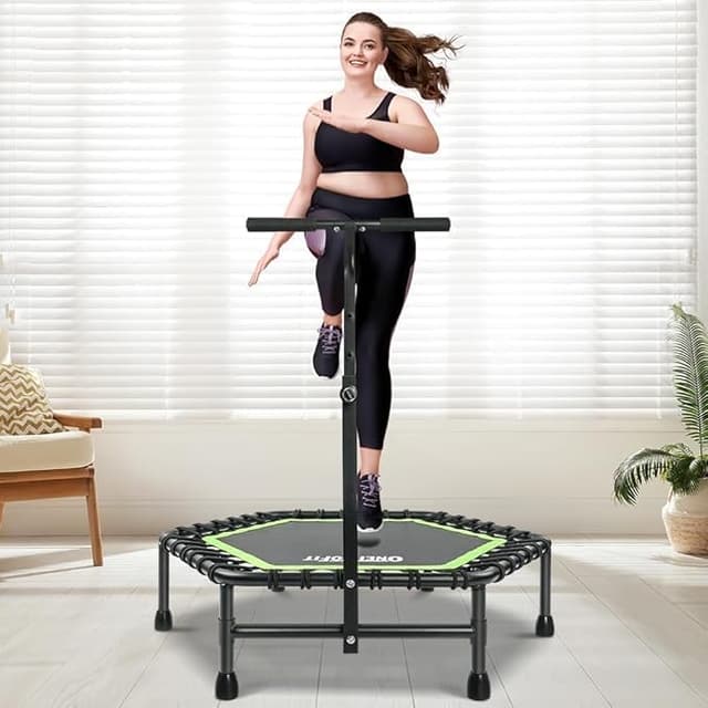 Detalle de ONETWOFIT Trampolín de Fitness 107/114cm con Rebote Bungee 🏃♀
