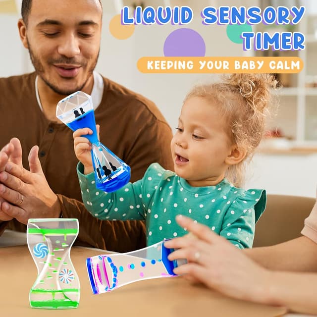 Detalle de Liquid Timer Sensory Hourglass Set of 3 ⏳