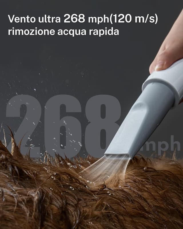 Detalle de HomeRunPet Ultra Silenzioso soffiatore asciugacapelli per cani con 99 velocità e controllo temperatura
