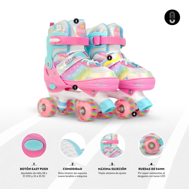 Thumbnail 1 de Olsson and Brothers Patines 4 ruedas luz 31-34 🎿