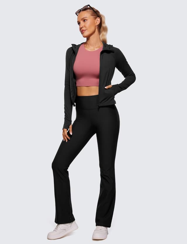 Detalle de Veste à capuche d’entraînement CRZ YOGA Butterluxe zippée intégrale pour femme, noir (taille 42)