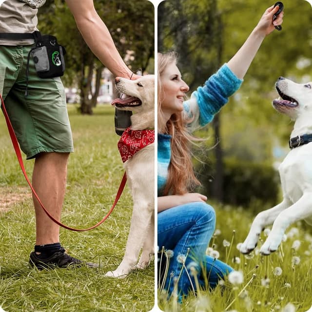 Thumbnail 6 de Adiwo sac à friandises pour chien noir avec distributeur de sacs et clip arrière