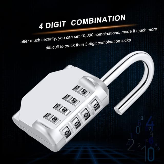 Detalle 2 de Diyife 4 Digit Combination Padlock (Weatherproof) for lockers, sheds and outdoor gates