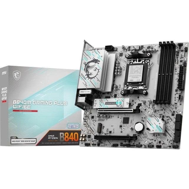 Detalle de MSI B840M GAMING PLUS WIFI6E (AM5) para gaming con WiFi 6E y DDR5