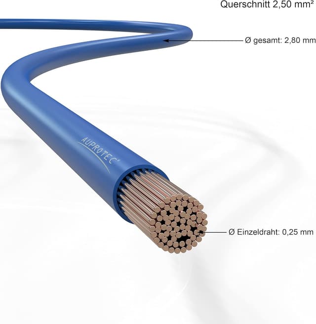 Detalle 2 de AUPROTEC Cavo auto FLRY-B 2,5 mm² Set da 5 m (5 colori) come anello