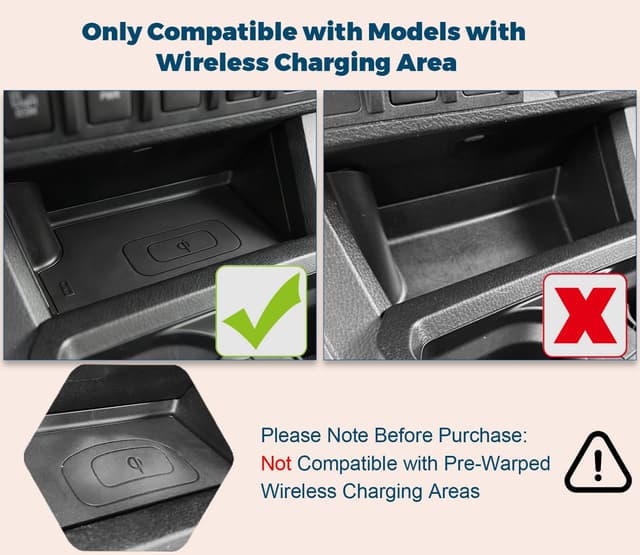 Detalle 2 de GZSH Hidden Front Center Console Cover for Toyota Tacoma (2016–2023, 3rd Gen) — ABS Privacy Lid with Isolation Wireless Charging