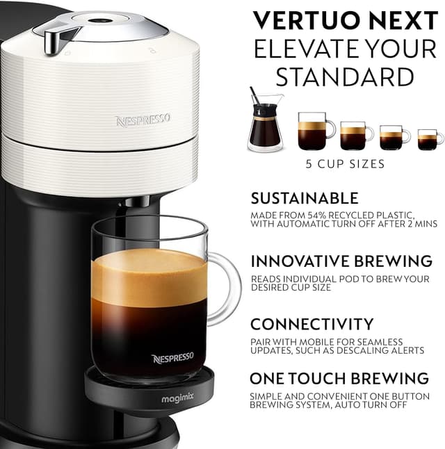 Detalle de Nespresso Vertuo Next EN120.W 6 cup sizes