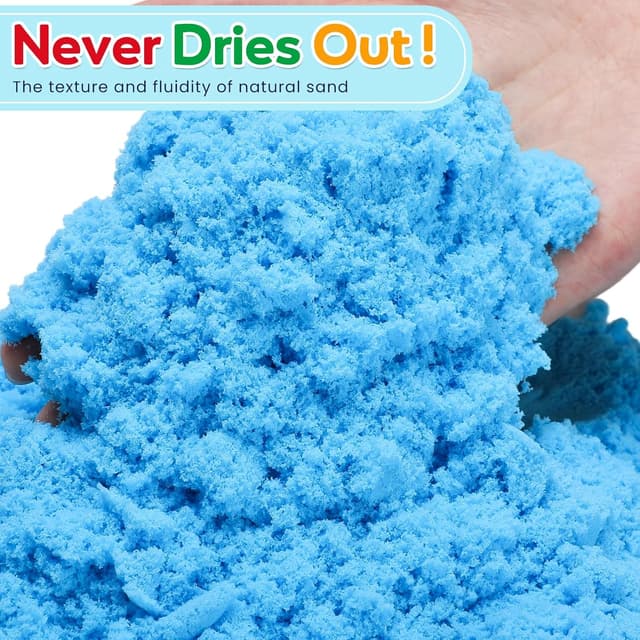 Detalle de FURWEY 6.6lbs Play Sand (3-Color Mixed Packaging) Sensory Sand for Molding, Squeezing & Shaping