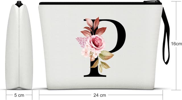 Detalle 2 de Beauty case personalizzato A alla Z – pochette trucchi personalizzata per regalo di compleanno e matrimoni