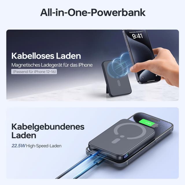 Detalle de MagSafe Powerbank 12000 mAh – kabelloses Ladegerät