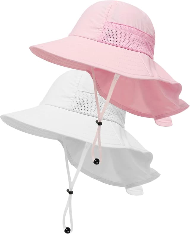 Detalle de Toddler & Kids Adjustable Sun Hat with Bucket Brim and Neck Flap (Age 0–14)
