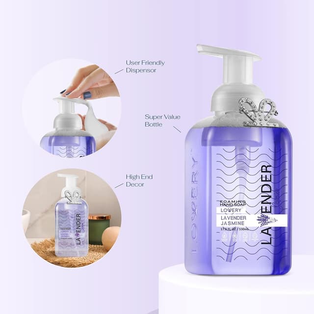 Detalle de Lovery Foaming Hand Soap 10 Pack (Aloe + Essential Oils) — Alcohol-Free Citrus Blend, Lemon, Orange, Lime & More