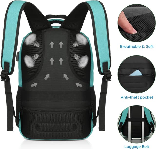 Detalle de YAMTION Schulrucksack für Mädchen und Jungen mit 35-Liter-Fach und USB-Port