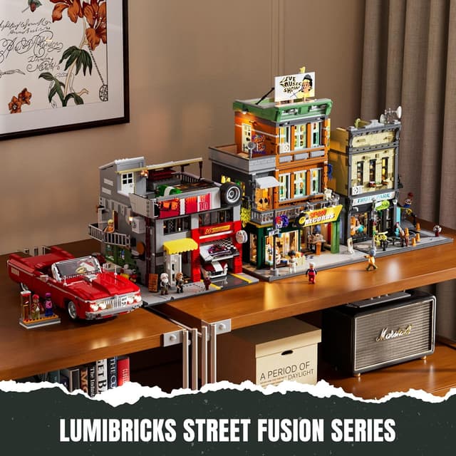 Thumbnail 6 de Lumibricks Plattenladen Beleuchtung Klemmbausteine Haus 1980 Pcs