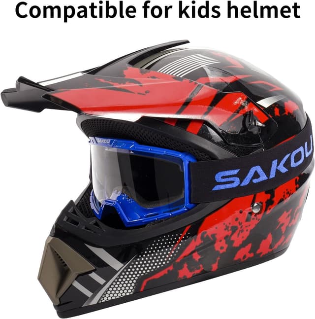Detalle 2 de SAKOU Kinder Motorradbrille mit UV400-Schutz 85 g