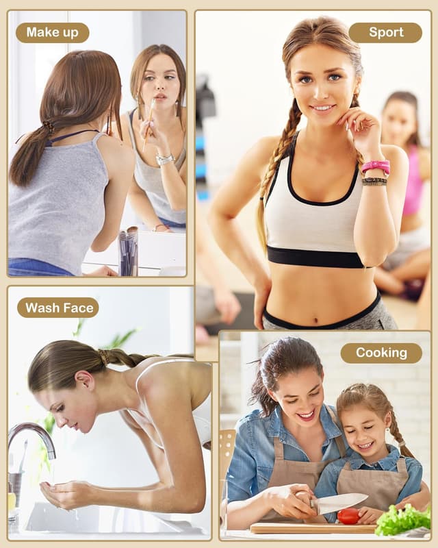 Thumbnail 6 de Kisvic Mädchen Haargummis (10er-Set) – mehrfarbige geflochtene Zopfgummis in Braun für dickes & lockiges Haar