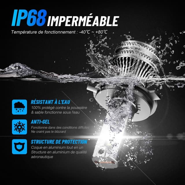 Thumbnail 5 de NOVSIGHT Ampoule H4 LED Voiture 45000LM