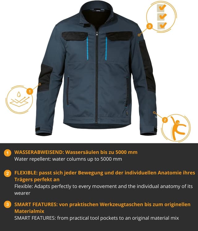 Thumbnail 6 de Uvex Tune-up Softshell-Arbeitsjacke für Herren – atmungsaktiv & wasserabweisend