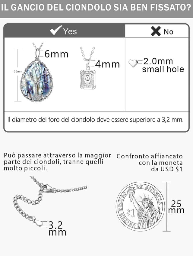 Detalle de Silvora Catenina in acciaio 316L 2 mm argento/nero/oro/oro rosa, lunghezze 35–75 cm