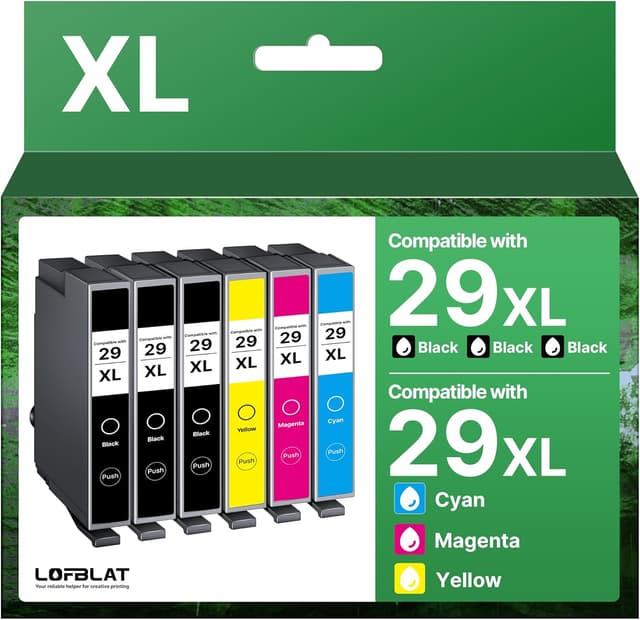 Detalle de LOFBLAT 29XL kompatible Druckerpatronen (6er-Pack) für Epson 29 / 29XL – für XP-Modelle wie XP-342 & XP-352