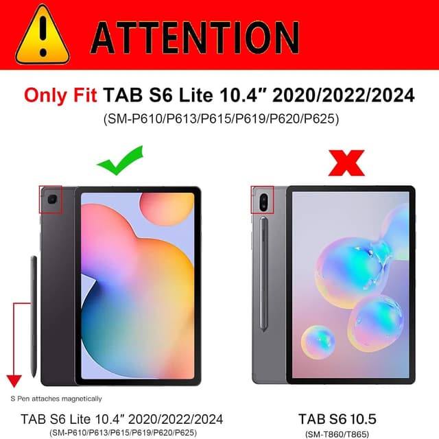 Detalle de NANRUIL Lederhülle für Samsung Galaxy Tab S6 Lite 10,4" (2020/2022/2024) – mit S‑Pen-Halter & Auto Wake/Sleep, Khaki