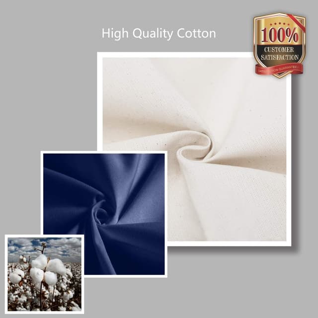 Thumbnail 6 de TOPDesign 30-Pack 12oz Cotton Canvas Reusable Grocery Bags with Exterior Pocket and Top Zipper (Blue/Natural)