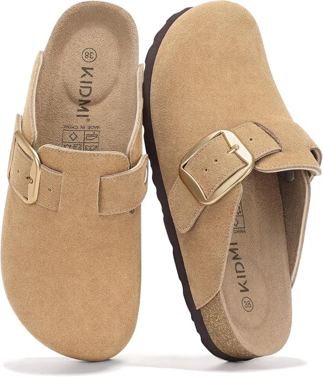 Thumbnail 6 de KIDMI Genuine Suede Clogs for Women with Memory Foam Cork Footbed and Big Buckle