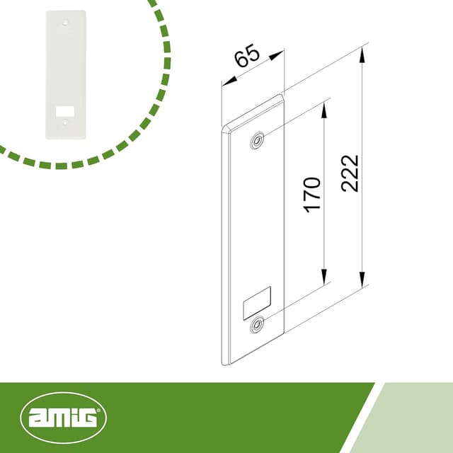 Detalle de Amig coperchio in alluminio bianco per raccoglitore persiane (22,2 × 6,5 cm) con distanza viti 17 cm