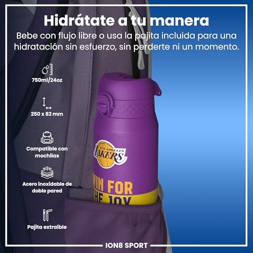Thumbnail 1 de ion8 NBA Los Angeles Lakers Botella térmica 750 ml 🥤