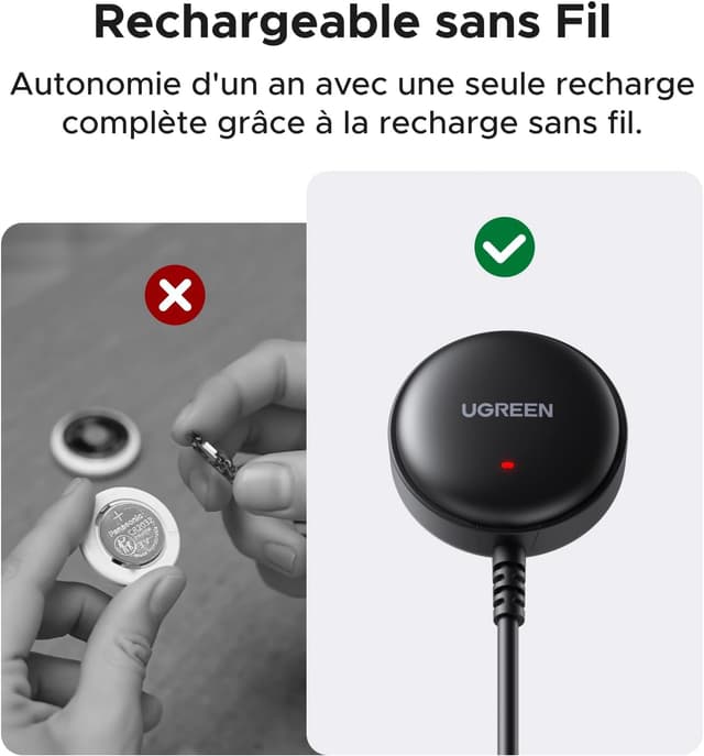 Detalle 2 de UGREEN FineTrack Mini 12 mois d’autonomie