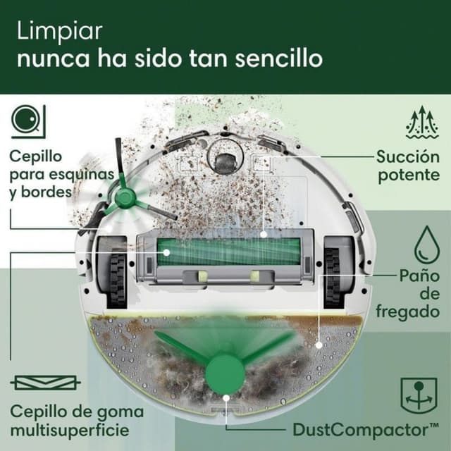 Detalle de iRobot Roomba 205 Combo, robot aspirador 7.000 Pa