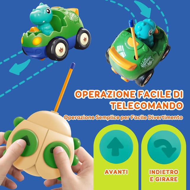Detalle de Pup Go Macchina Dino RC cartoon per bambini 18 mesi+ con musica e luci