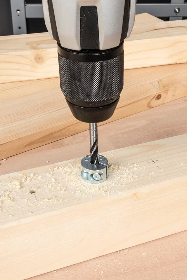 Detalle de Wolfcraft wood twist drill bit set with depth stop (2 pcs) for restricted-depth drilling