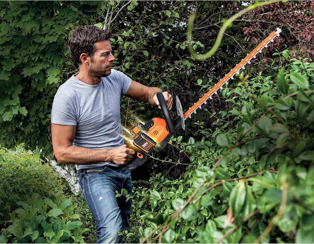 Detalle de Worx WG284E.9 tagliasiepi elettrico a batteria 40V (solo utensile) con diametro di taglio fino a 27 mm